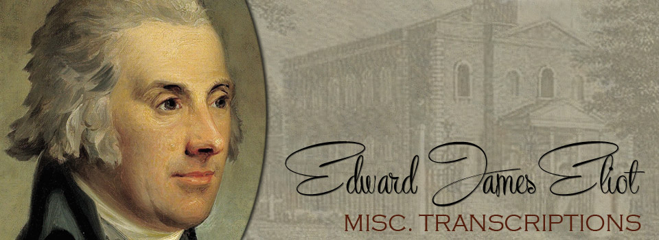 Edward James Eliot: Misc. Transcriptions Banner